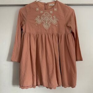 Louise Misha embroidered pinkish long sleeve dress 8